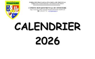 CALENDRIER 2026 C.D.29.